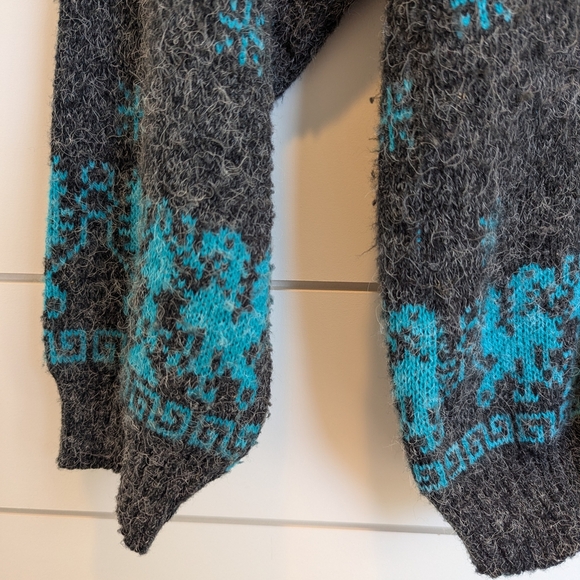 Vintage Mohair Fuzzy Grandmacore Cardigan Sweater Women's Large Layering Button - Picture 4 of 5